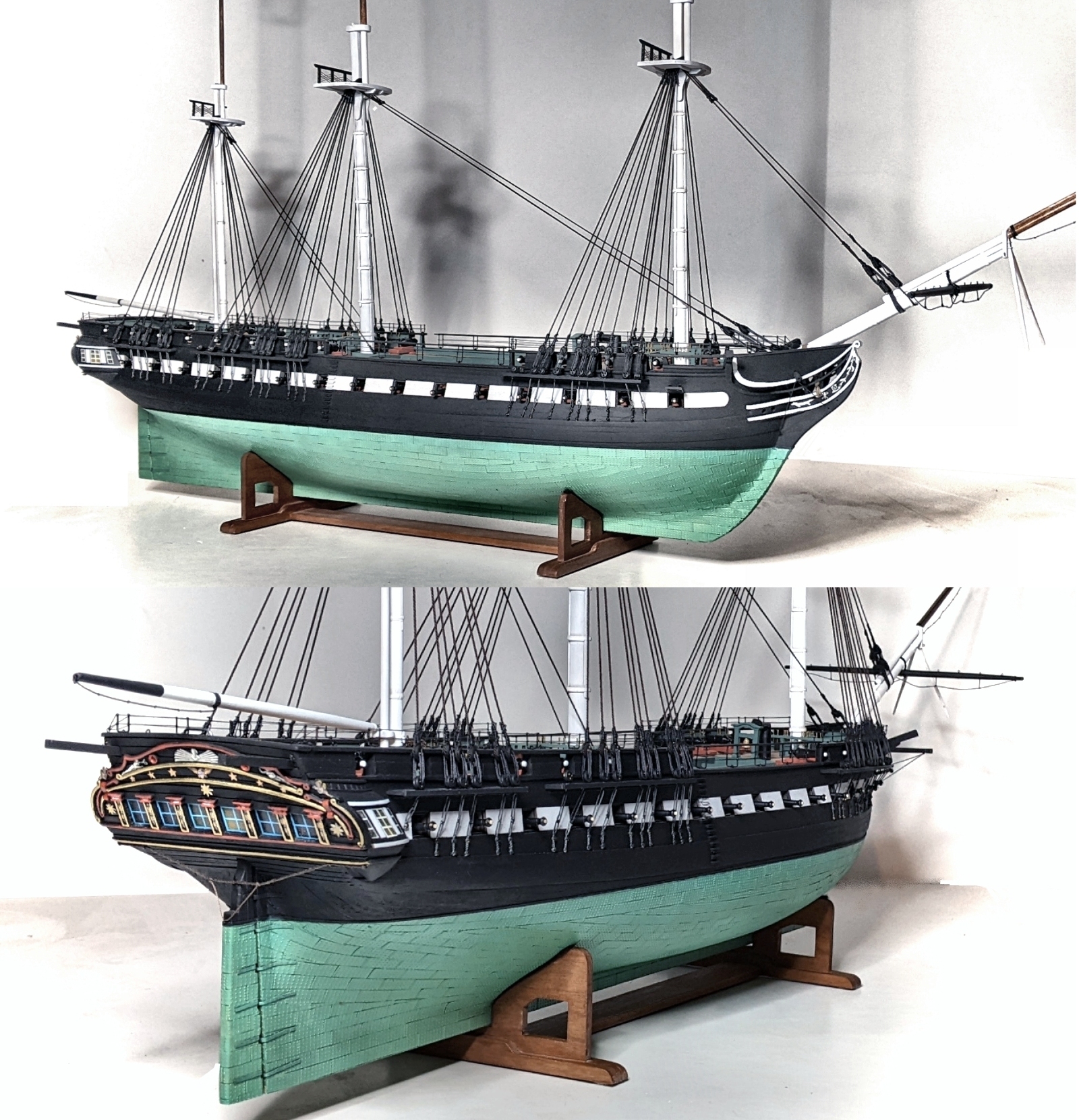 Primary stays added to model Image of Constitution being rigged