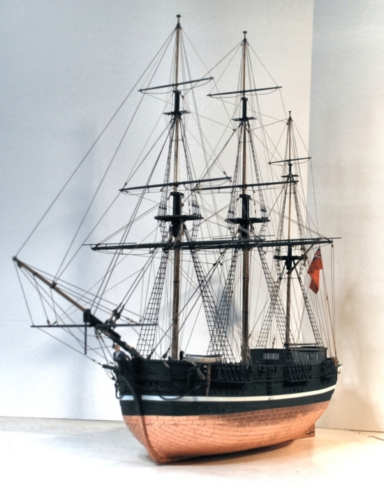 Hadlow's coppered bows Image of the bows of Hadlow