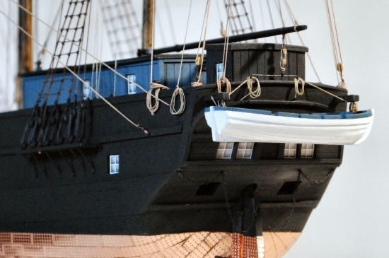 Hadlow's stern details Image of model stern