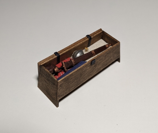 Oarsman's bench showing its content Image of an open oarsman's bench