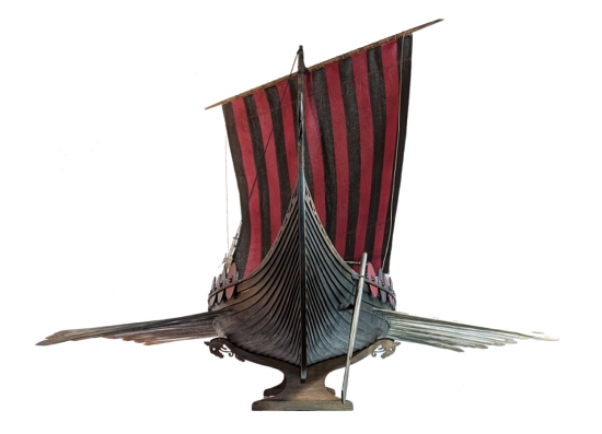 Stern view of Drakkar model Image of Viking Drakar stern