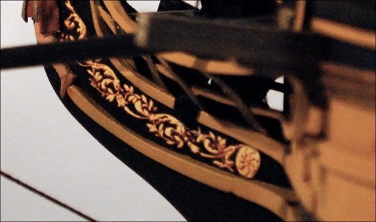 Trailboard detail Indefatigable (1795) image of trailboard detail